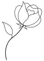 One line art of the Flower drawing Abstract minimal continuous line art wall decor vector