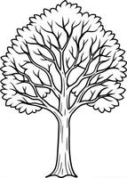 One line art of Tree drawing Abstract minimal continuous line art wall decor vector