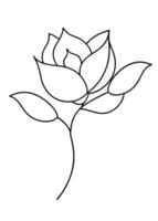One line art of the Flower drawing Abstract minimal continuous line art wall decor vector