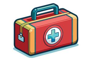art of first aid box on white background vector