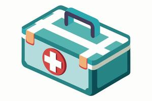 art of first aid box on white background vector