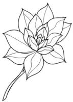 One line art of the Flower drawing Abstract minimal continuous line art wall decor vector