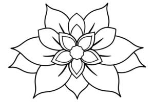 One line art of the Flower drawing Abstract minimal continuous line art wall decor vector