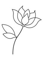 One line art of the Flower drawing Abstract minimal continuous line art wall decor vector