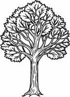 One line art of Tree drawing Abstract minimal continuous line art wall decor vector