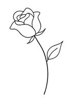 One line art of the Flower drawing Abstract minimal continuous line art wall decor vector