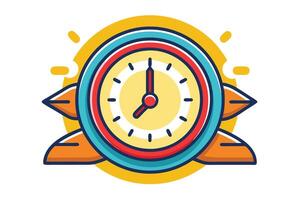 Art of clock on white background vector
