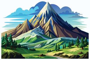 Abstract minimal mountain vector
