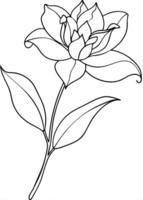 One line art of the Flower drawing Abstract minimal continuous line art wall decor vector