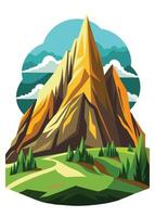 Abstract minimal mountain flat art vector