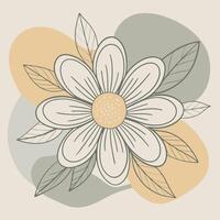 Flower drawing Abstract minimal floral continuous line art vector