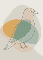 Bird sketch drawing abstract minimal vector