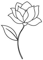 One line art of the Flower drawing Abstract minimal continuous line art wall decor vector