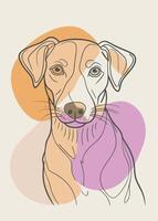 Dog drawing Abstract minimal continuous line wall decor vector