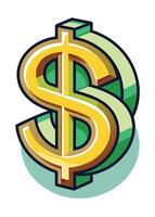 Art of Dollar on white background vector