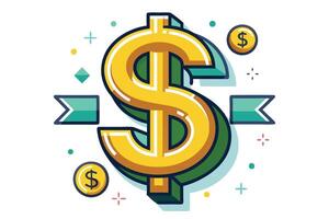Art of Dollar on white background vector