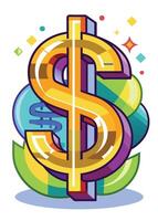 Art of Dollar on white background vector