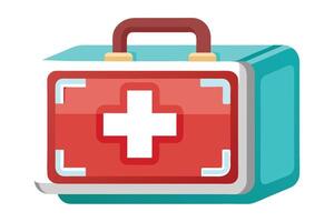 art of first aid box on white background vector