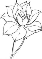One line art of the Flower drawing Abstract minimal continuous line art wall decor vector