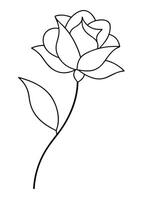 One line art of the Flower drawing Abstract minimal continuous line art wall decor vector