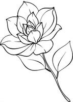 One line art of the Flower drawing Abstract minimal continuous line art wall decor vector