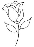 One line art of the Flower drawing Abstract minimal continuous line art wall decor vector