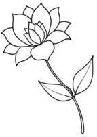 One line art of the Flower drawing Abstract minimal continuous line art wall decor vector