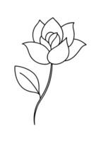 One line art of the Flower drawing Abstract minimal continuous line art wall decor vector