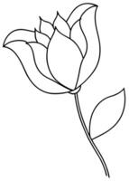 One line art of the Flower drawing Abstract minimal continuous line art wall decor vector