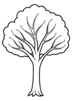 One line art of Tree drawing Abstract minimal continuous line art wall decor vector