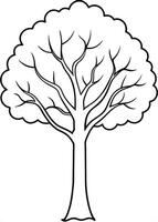 One line art of Tree drawing Abstract minimal continuous line art wall decor vector