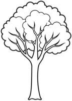 One line art of Tree drawing Abstract minimal continuous line art wall decor vector