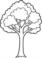 One line art of Tree drawing Abstract minimal continuous line art wall decor vector