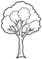 One line art of Tree drawing Abstract minimal continuous line art wall decor vector