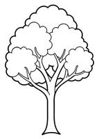 One line art of Tree drawing Abstract minimal continuous line art wall decor vector