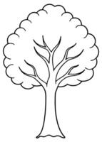 One line art of Tree drawing Abstract minimal continuous line art wall decor vector