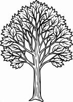 One line art of Tree drawing Abstract minimal continuous line art wall decor vector