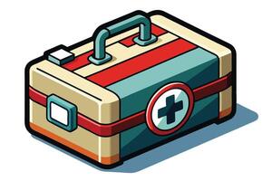 art of first aid box on white background vector