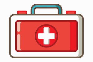 art of first aid box on white background vector
