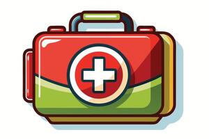 art of first aid box on white background vector