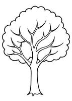 One line art of Tree drawing Abstract minimal continuous line art wall decor vector