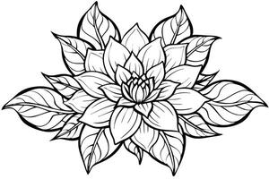 One line art of the Flower drawing Abstract minimal continuous line art wall decor vector