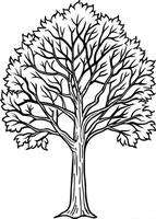 One line art of Tree drawing Abstract minimal continuous line art wall decor vector
