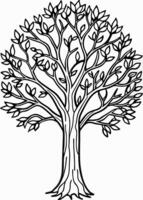 One line art of Tree drawing Abstract minimal continuous line art wall decor vector
