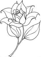 One line art of the Flower drawing Abstract minimal continuous line art wall decor vector