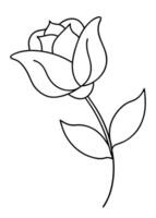 One line art of the Flower drawing Abstract minimal continuous line art wall decor vector