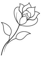 One line art of the Flower drawing Abstract minimal continuous line art wall decor vector