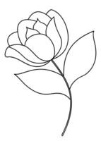 One line art of the Flower drawing Abstract minimal continuous line art wall decor vector