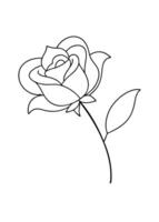 One line art of the Flower drawing Abstract minimal continuous line art wall decor vector