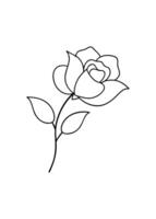 One line art of the Flower drawing Abstract minimal continuous line art wall decor vector